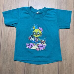Vintage 90s Tweety Bird Cartoon Beach Kids Tee - Looney Tunes Warner Bros - 3T